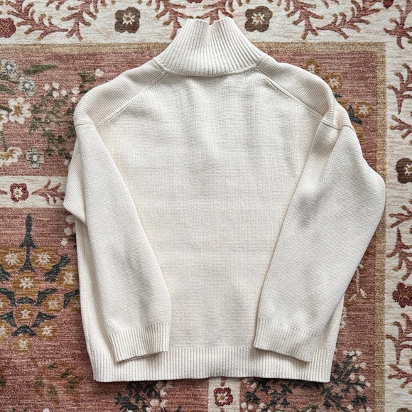 Reformation Brooklyn Polo Cream Sweater with Button Collar - 100% Organic Cotton - Picture 5 of 7